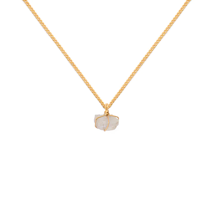 Complementos Collar Cadena de Oro Piedra Lunar Wish