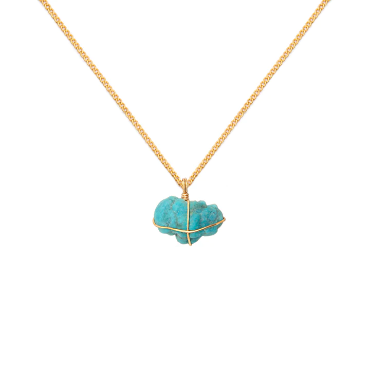 Complementos Collar Cadena de Oro Turquesa Wish