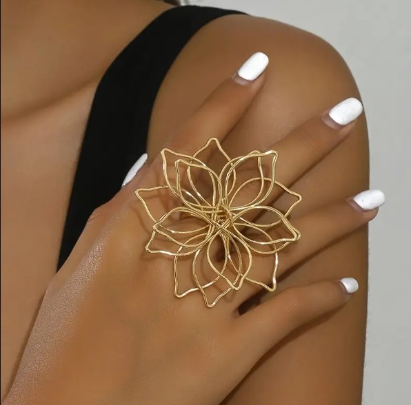 Complementos Anillo Con Flor Grande Ajustable